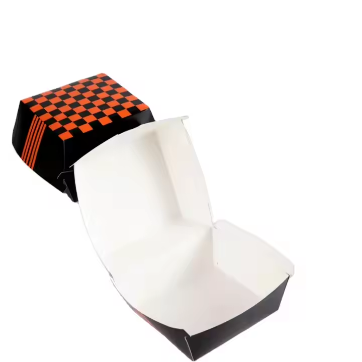 Custom Recyclable Kraft Burger Box  Wholesale Takeaway Multi Food Packaging 4