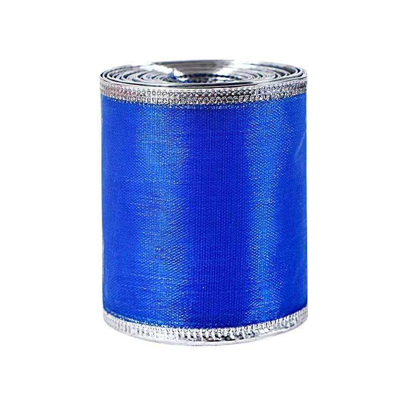 MSD Factory Burlap Ribbon Wholesale Solid Blue Christmas Ribbon Supports Customization 1
