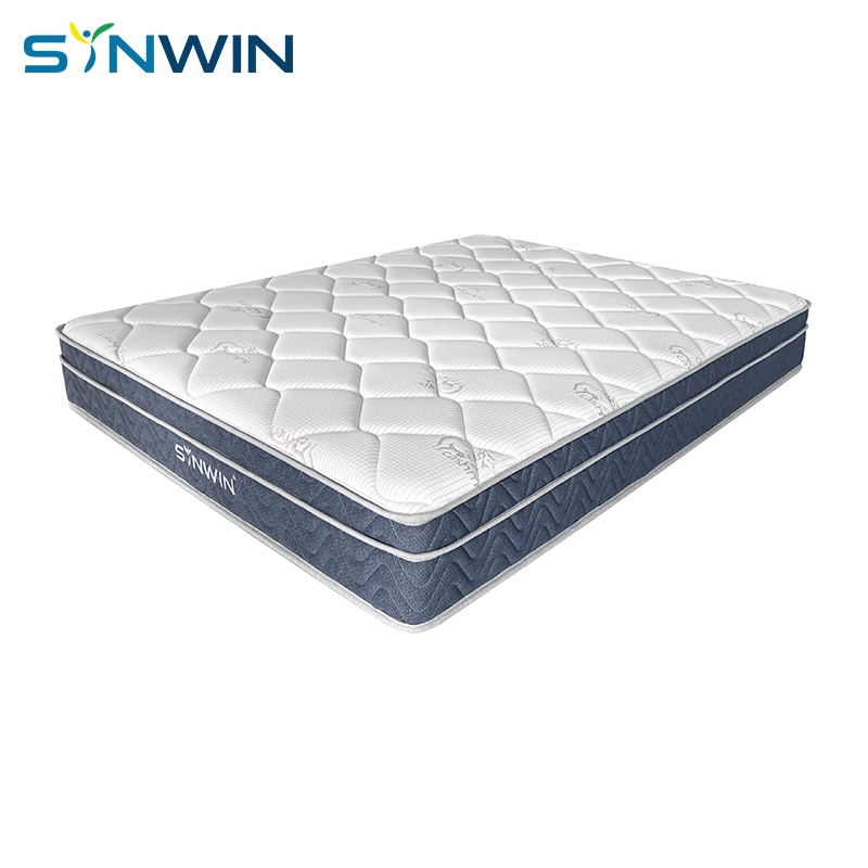 10 inches high density foam Euro top pocket spring mattress roll in carton box 1