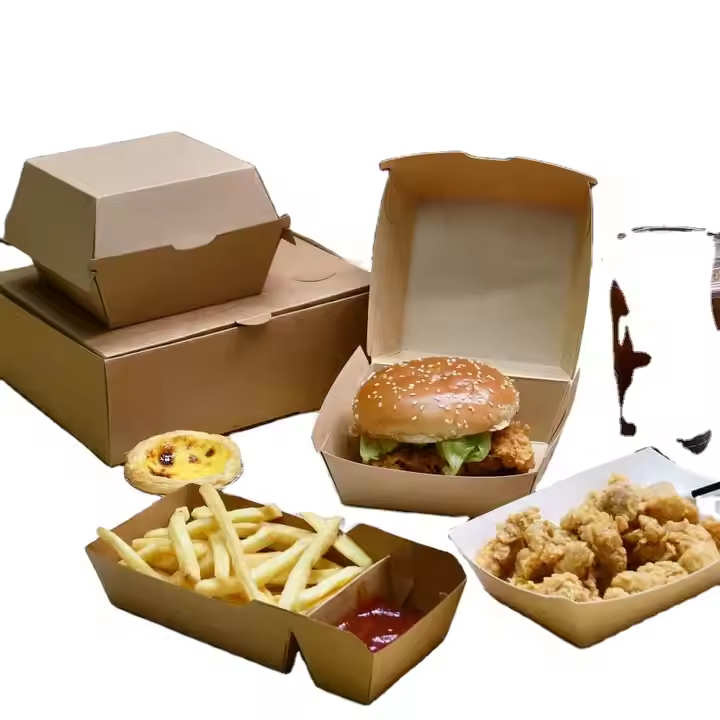 Custom Disposable Kraft Burger Box – Food-Grade Clam Shell Packaging 3