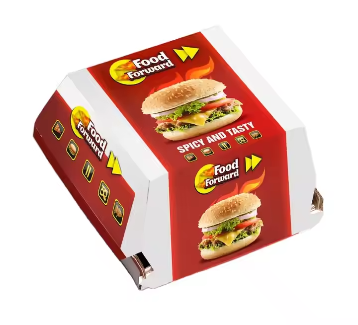 Custom Disposable Kraft Burger Box – Food-Grade Clam Shell Packaging 6