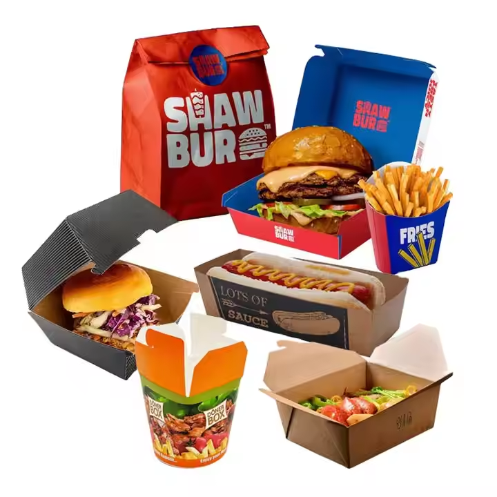 Custom Biodegradable Kraft Takeaway Lunch Burger Box Wholesale Eco-Friendly Packaging 2