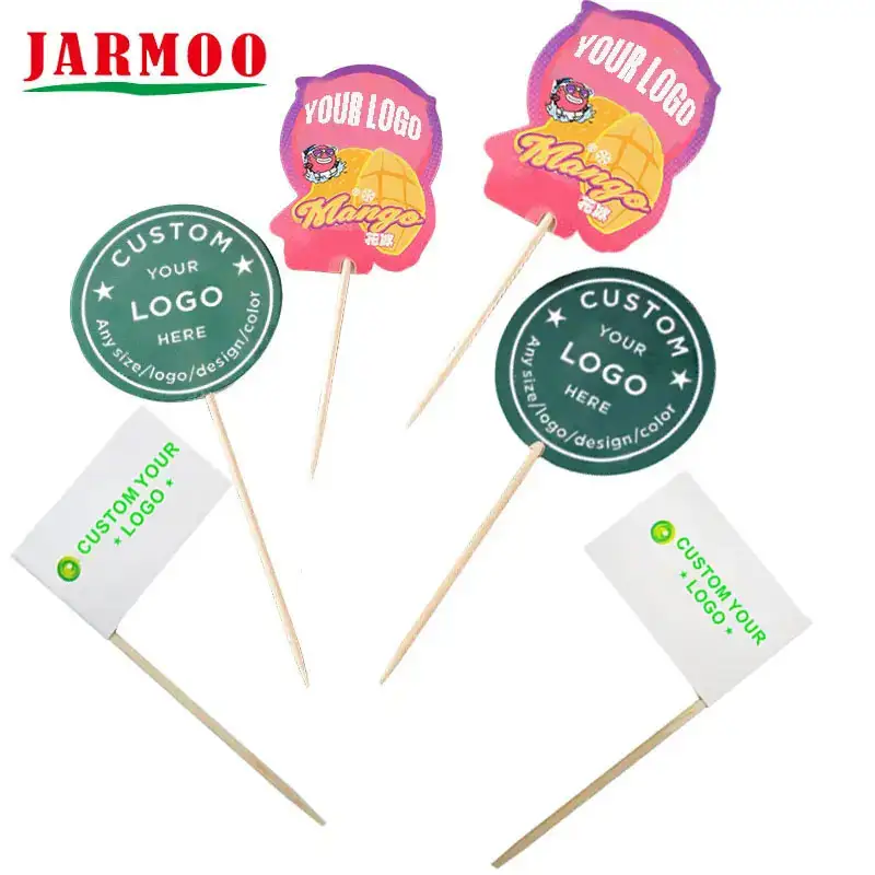 Custom Personalized LOGO Printed Cake Food Toothpick Flag 1