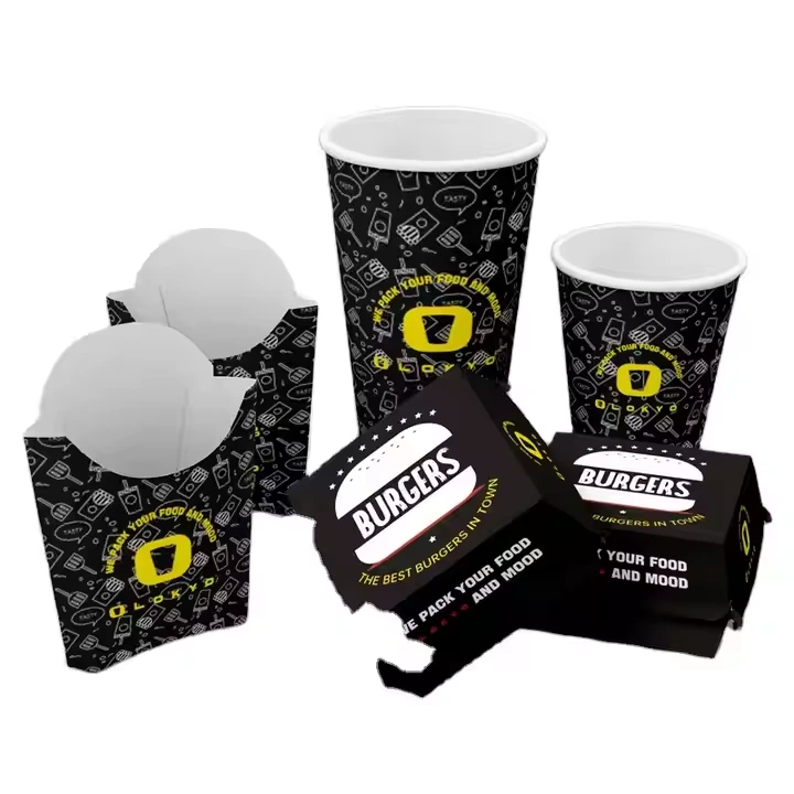 Wholesale Custom Printed Disposable Burger Box  Fried Chicken Chunks Packaging 1