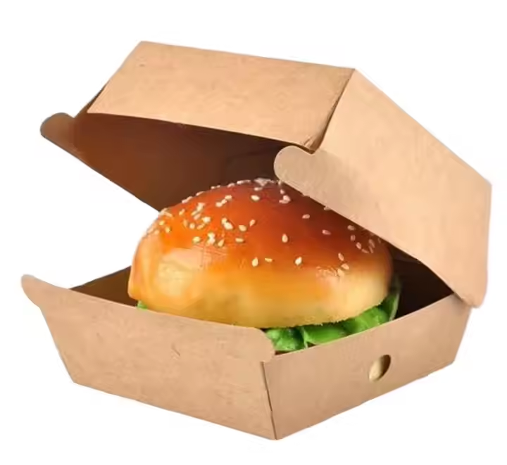 Custom Printed Logo Recyclable Burger Box Disposable Fast Food Takeaway 2