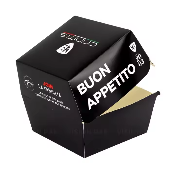 Custom Printed Logo Recyclable Burger Box Disposable Fast Food Takeaway 3
