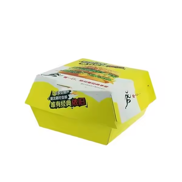 Custom Printed Logo Recyclable Burger Box Disposable Fast Food Takeaway 5