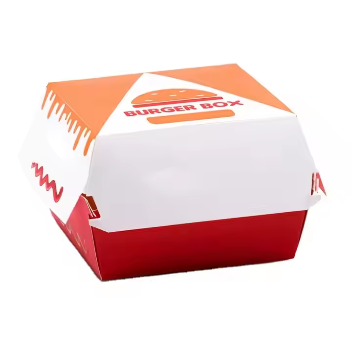 Eco-Friendly Custom Printed Kraft Burger Box  Disposable Fast Food Takeaway 7