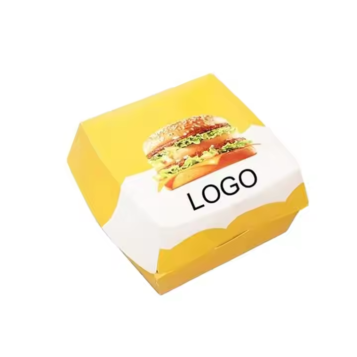 Eco-Friendly Custom Printed Kraft Burger Box  Disposable Fast Food Takeaway 4