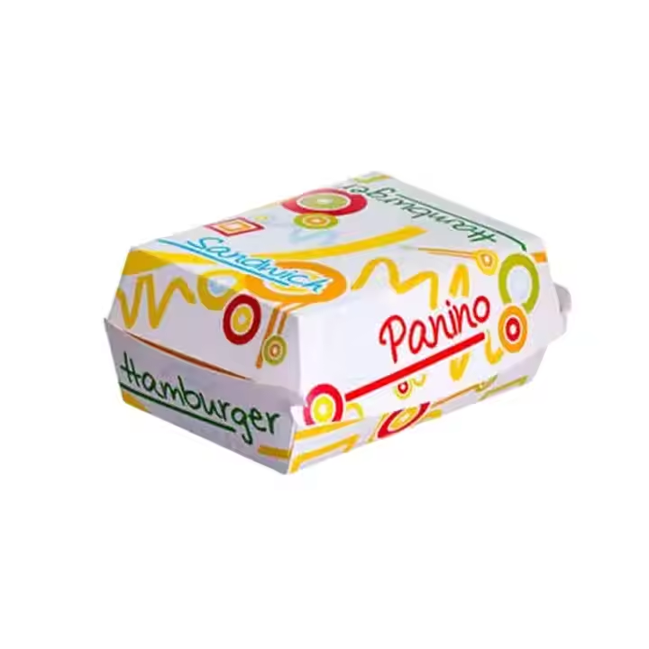 Eco-Friendly Custom Printed Kraft Burger Box  Disposable Fast Food Takeaway 3