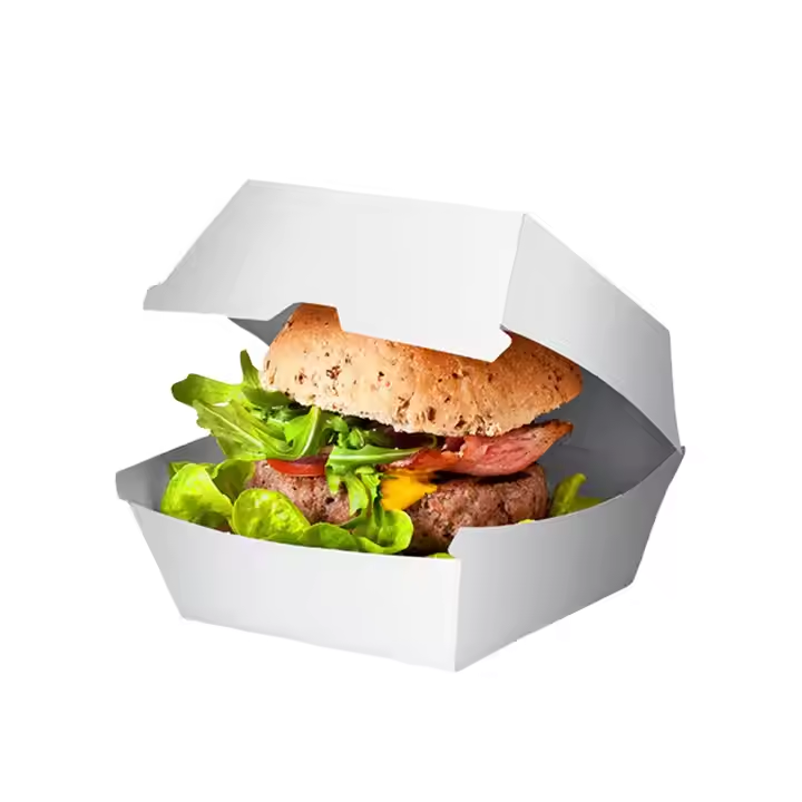 Wholesale Custom Biodegradable Kraft Burger Box Disposable Takeaway Packaging 6