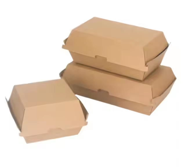 Wholesale Custom Biodegradable Kraft Burger Box Disposable Takeaway Packaging 7