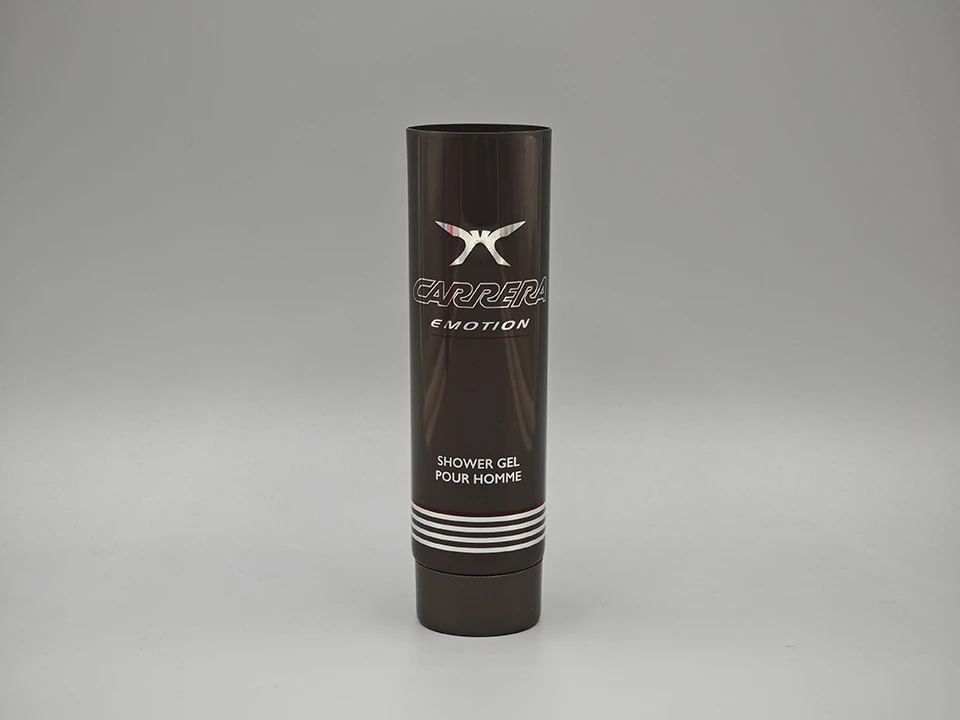 Charcoal Black Body Wash Tube Silver Foil Round Large Capacity Packaging 1