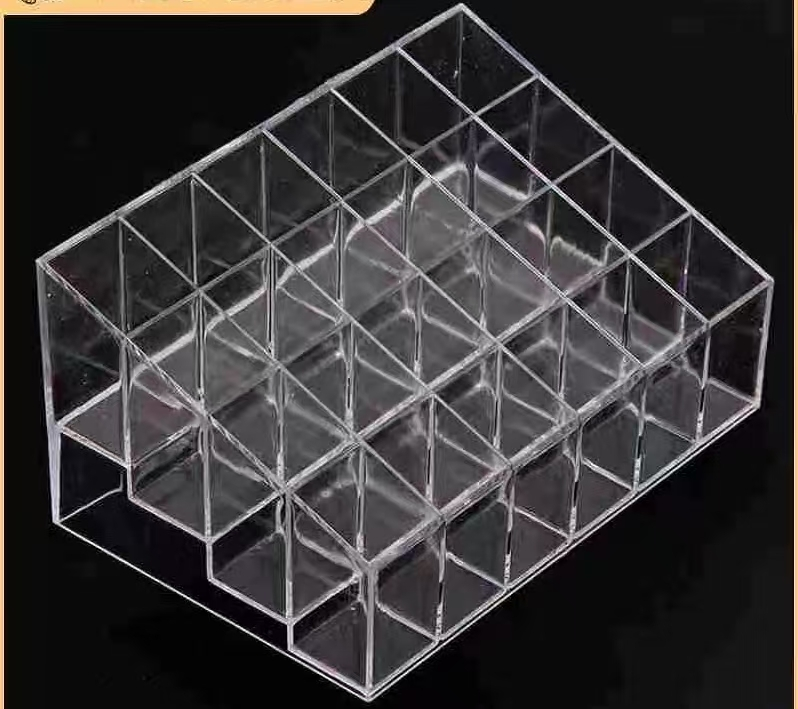 24 Compartment Clear Plastic Lipstick Storage Organizer Stand 1