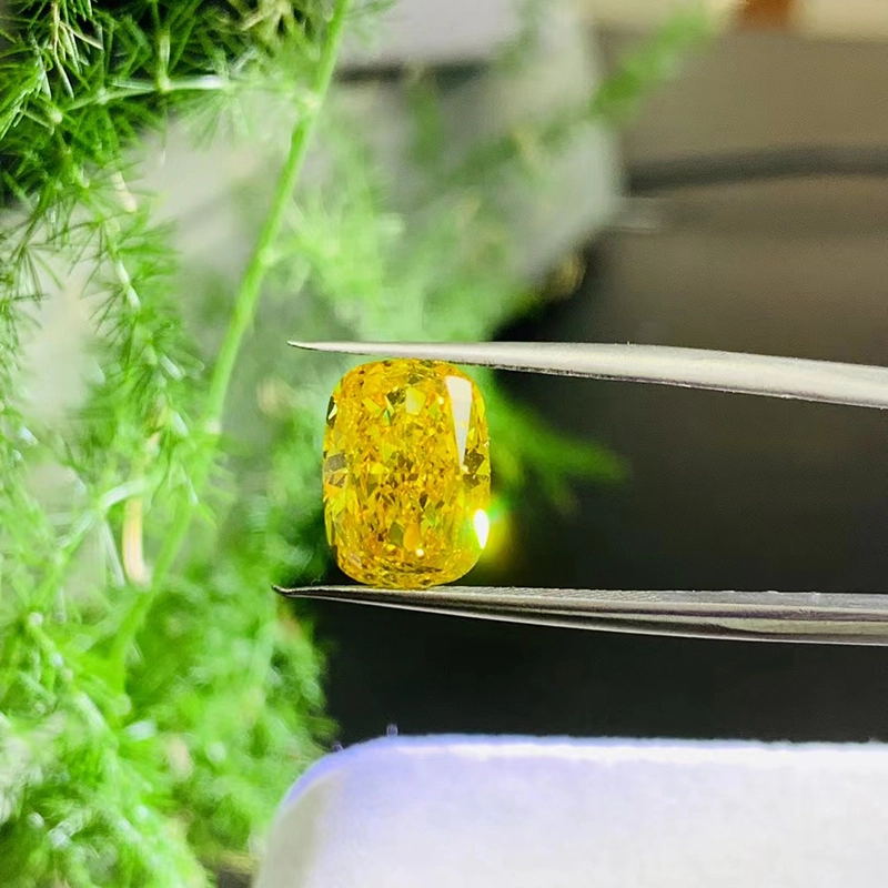 Redleaf chaud vendant un coussin long coupé diamants en vrac sophistiqué la couleur jaune laboratoire diamant cultivé 1