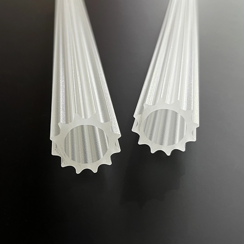 Plastic Extrusion Acrylic Round Tube With Externally Patterned For Hotel Lighting 1
