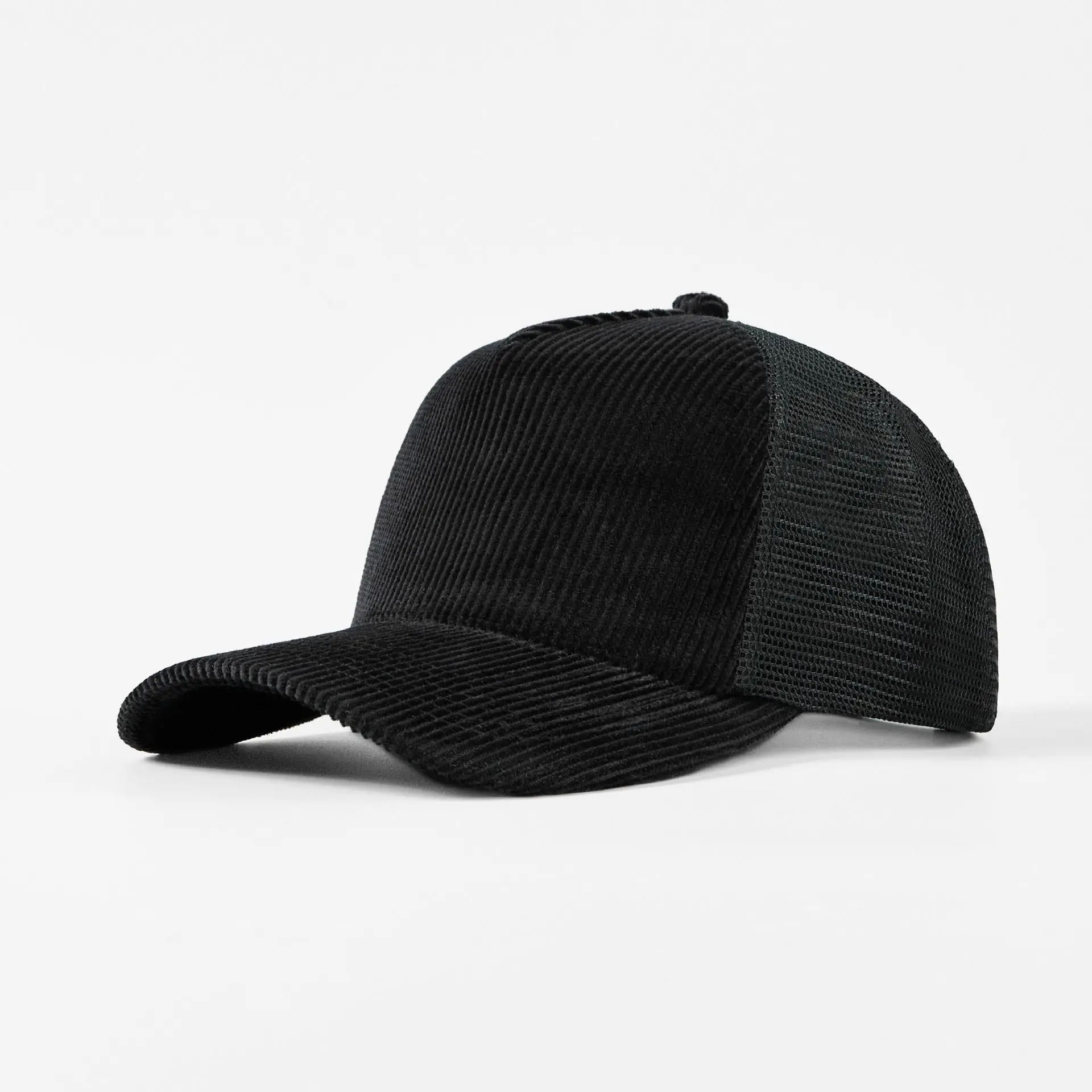 Suede Trucker Hat Corduroy + Nylon Mesh 58CM Or Custom Size Supplier 4