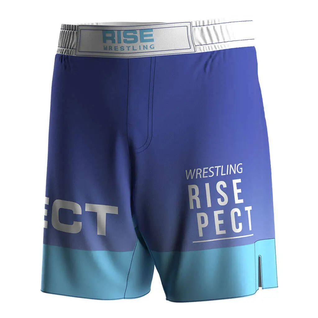 Elite Purple-blue Wrestling Shorts Factory for Professional Athletes 1