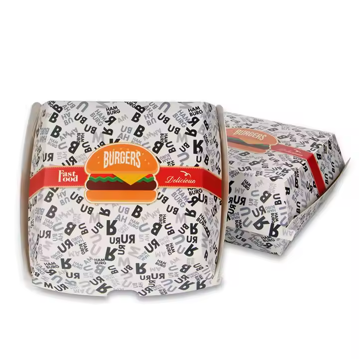 Custom Recyclable Burger Boxes - Eco-Friendly Fast Food Packaging for Fried Chicken  Takeaway 5