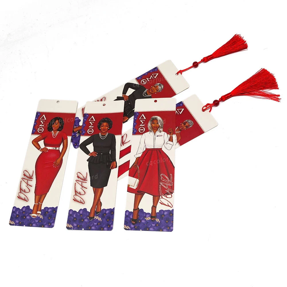 Double sided Printing Beaded Tassel PVC Bookmark 1