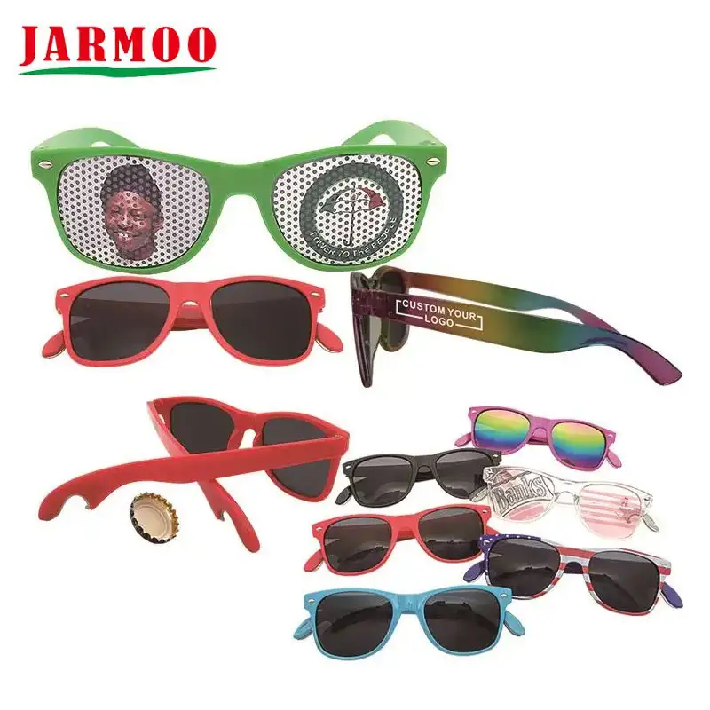 Custom Promotional Party Pinhole Lens Sticker Flag Sunglasses 1