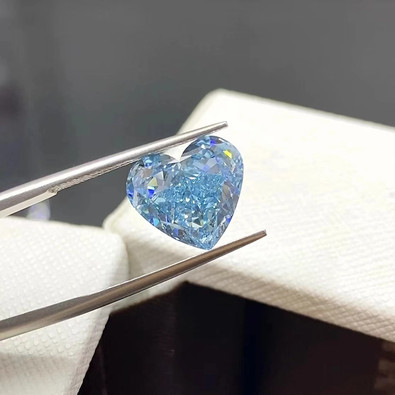 Redleaf Wholesale Fancy Intense Blue Color Heart Form Igi zertifiziert VVS2 Clarity Labor DIAMOND ZURÜCK 1