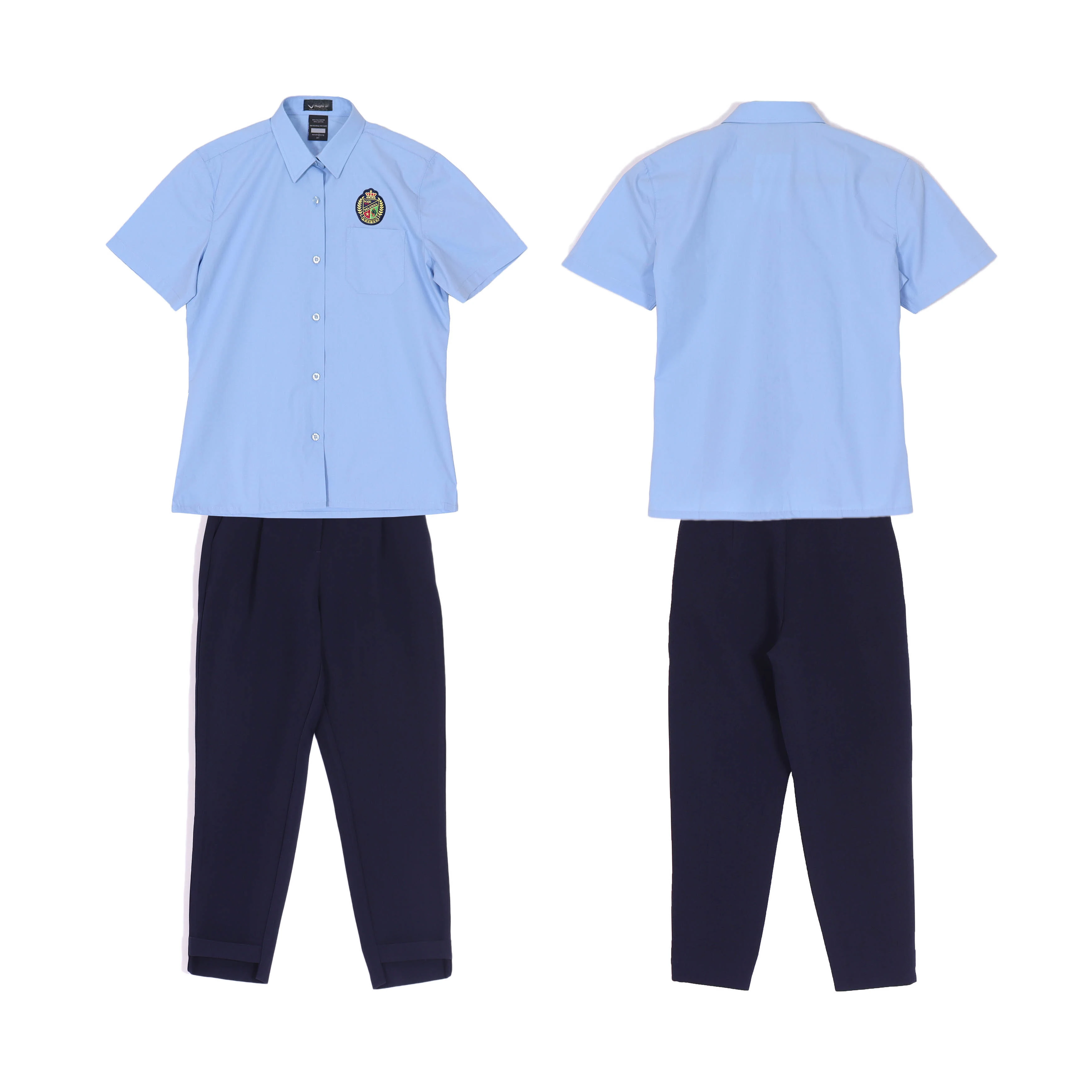 Summer Blue School Uniform for Boys - Short Sleeve Polo Shirt and Shorts Set 1
