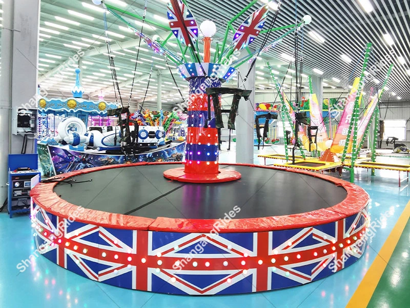 Outdoor Round Bungee Trampoline/Jumping With Led Lights For Kids Bungee Jumping Trampoline Amusement Park Equipment 1