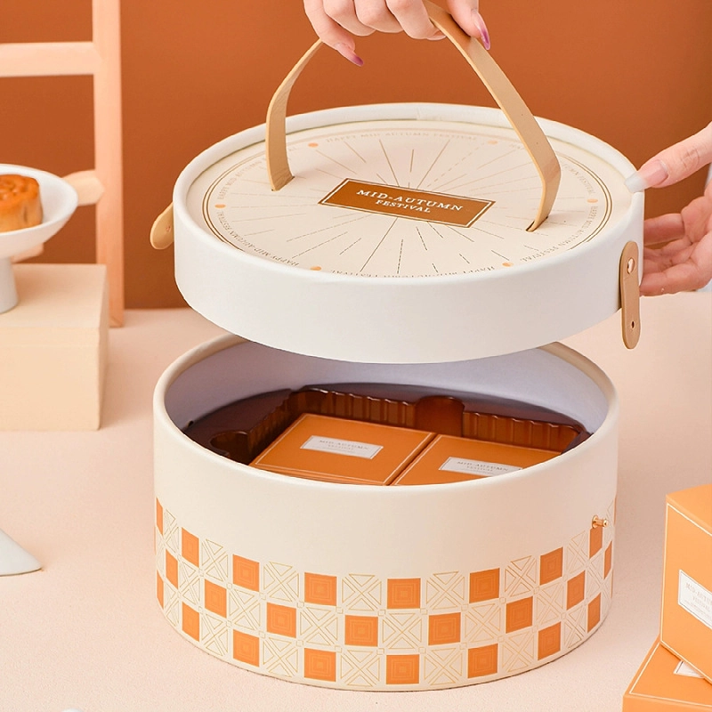 Round Handheld Mooncake Pastry Packaging Box 1
