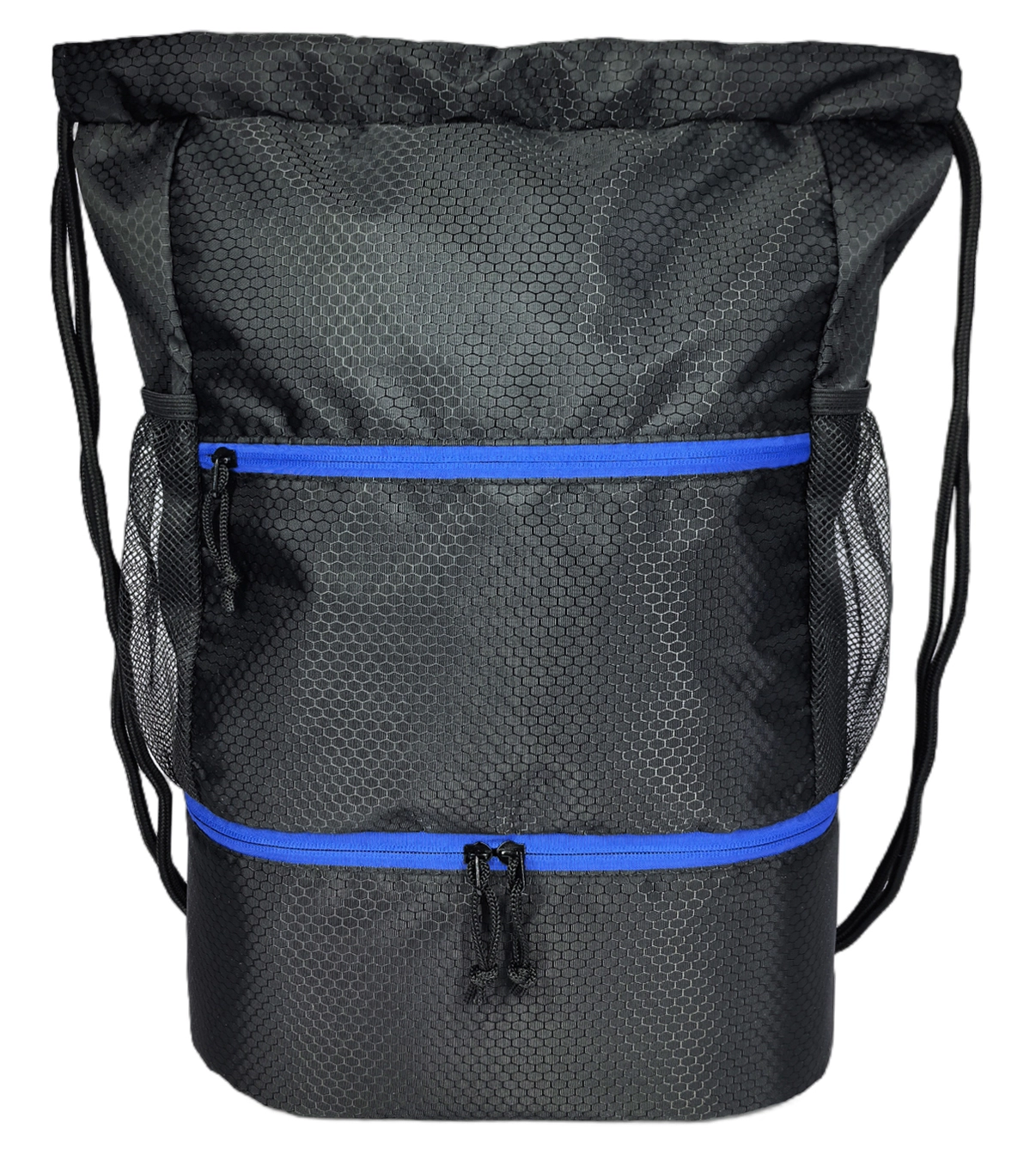Large Drawstring Backpack Bag Sports Gym Bag with Insulated Cooler Compartment and Two Zipper Pockets 1