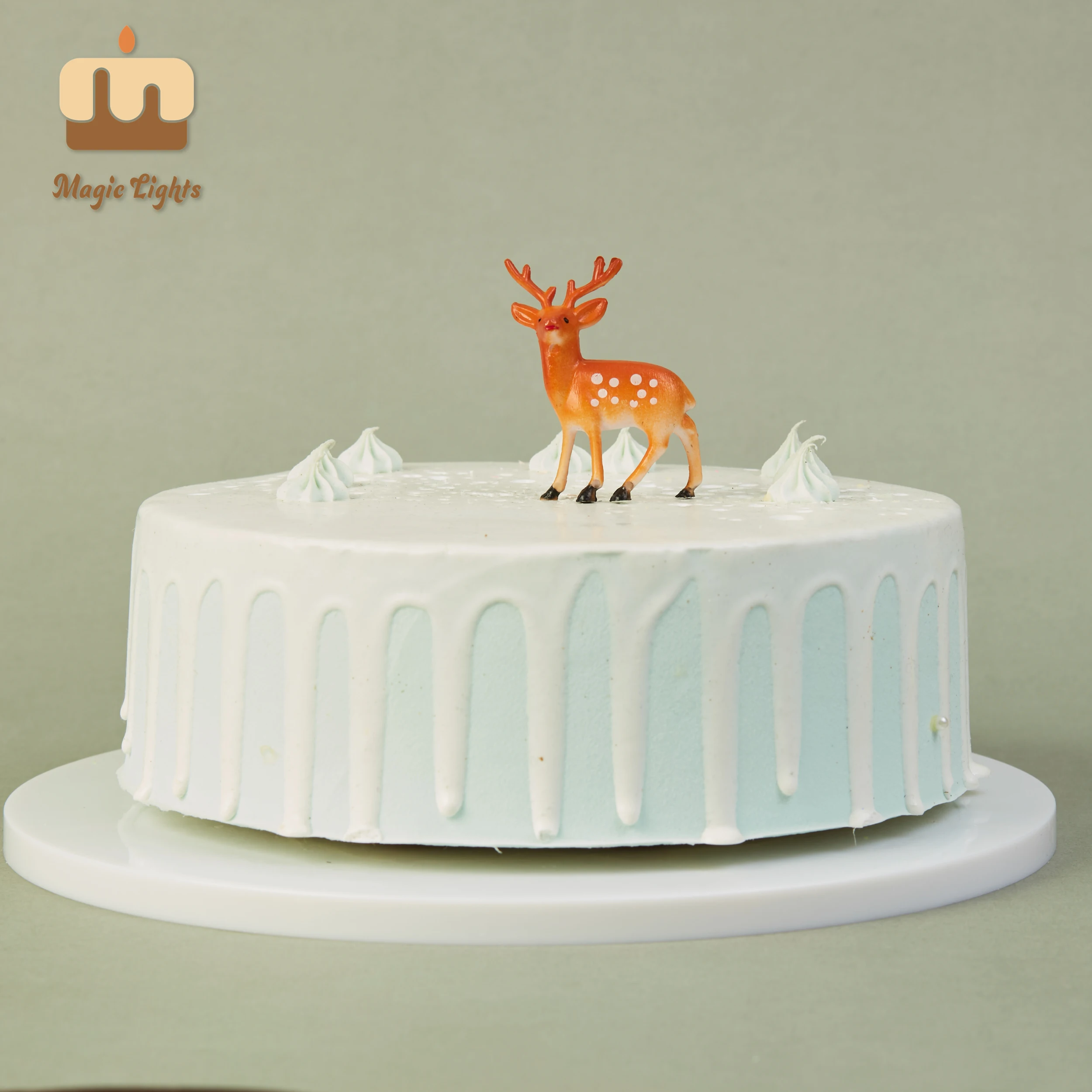 Pick de gâteau de cerf en plastique de Noël 1