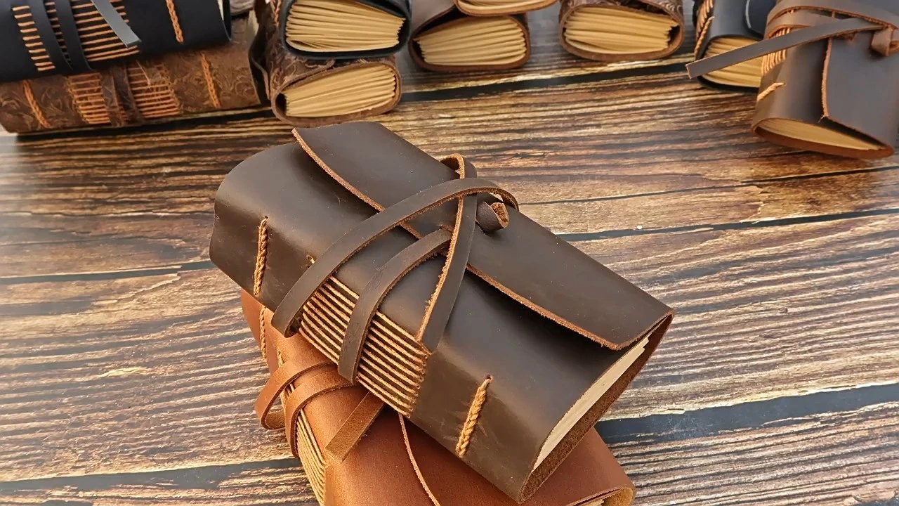 Carnet vintage en cuir Crazy Horse | Journal artisanal de 400 pages 1