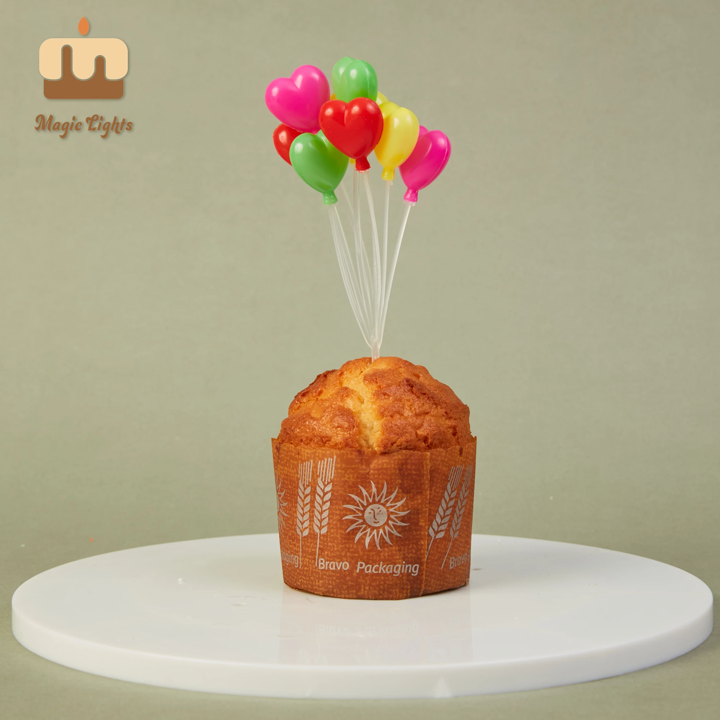 Noël coloré en plastique coeur en forme de ballon de ballon de décoration de gâteau 1