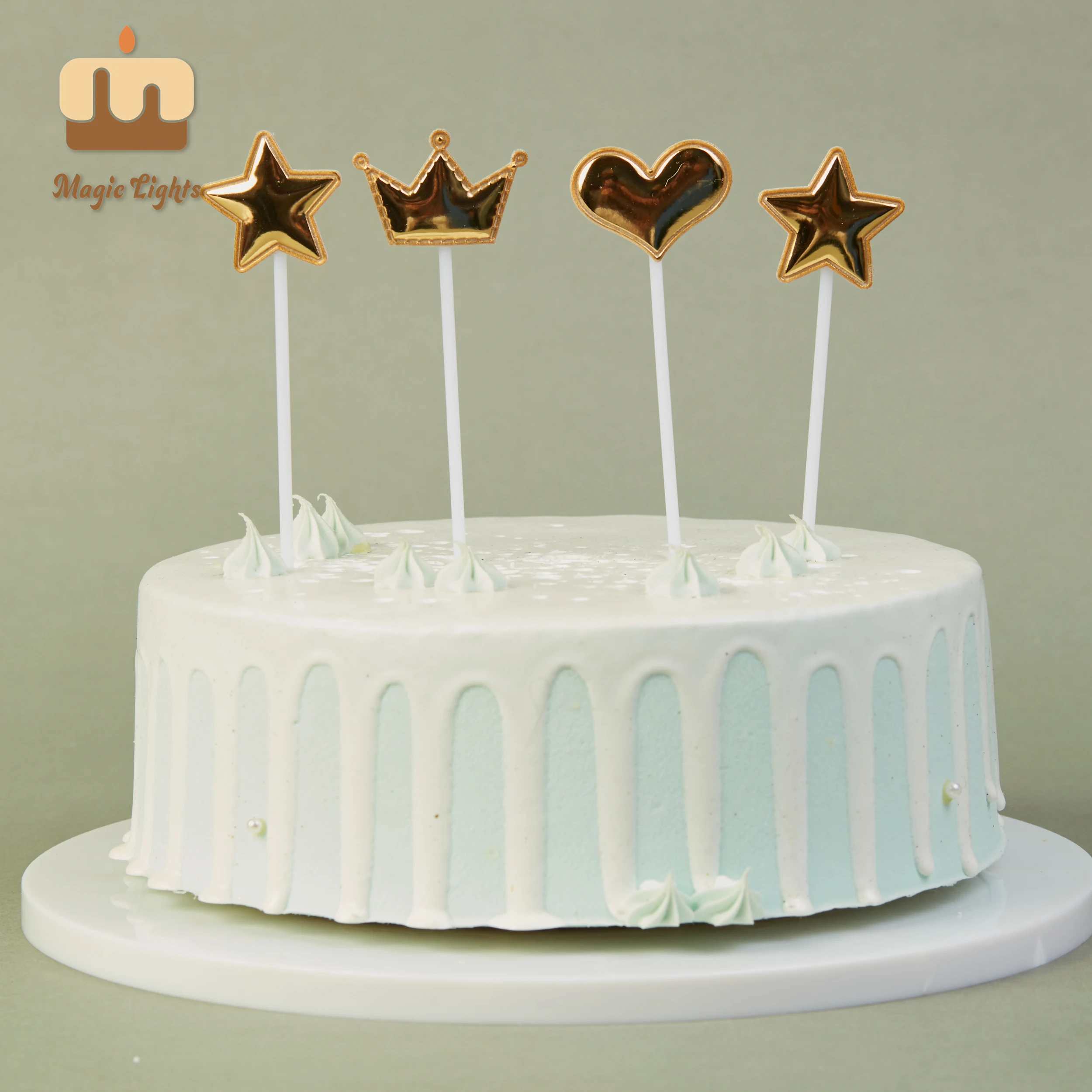 Magic Lights Gold Cake Topper Decorative Picks for Party 1
