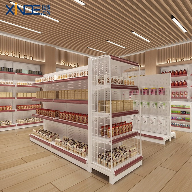 XINDE Adjustable Supermarket Shelves – Heavy Duty Metal Shelving System, Customizable Layout for Retail  Warehouses 1