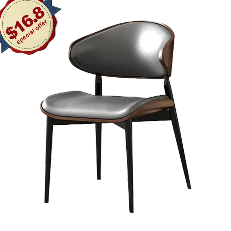 Nordic Modern Minimalist Designer Fabric Chairs Living Room Backrest Home Dining Room Solid Wood Dining Chairs 1