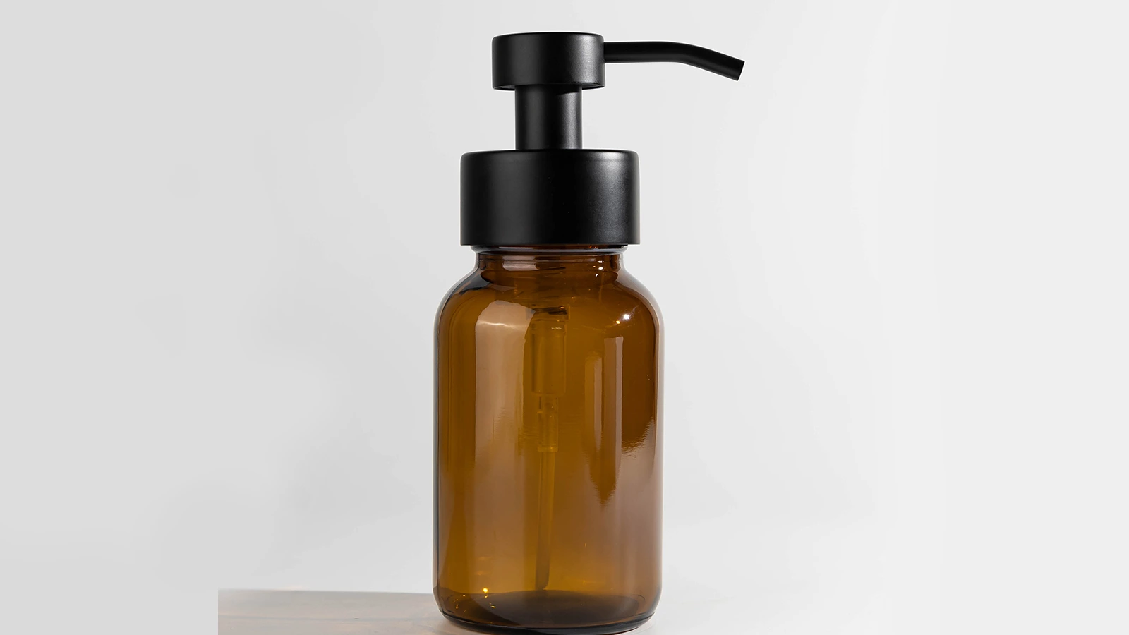 250ml/8oz Amber Glass Bottle | Stainless Steel Foam Pump for Hand Soap, Lotions & Skincare  BEST-311414 1