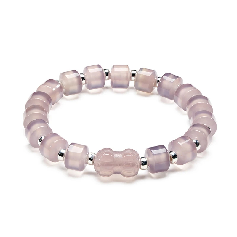 Twin Lotus Pink Agate + Heritage Silver Deerwhisper Mna250302 1
