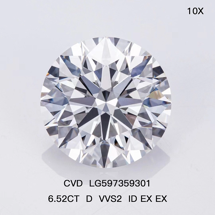Redleaf 6.52Ct Lab Grown D VVS Diamond Round Brilliant Cut Certificate CVD Diamond Superior 1