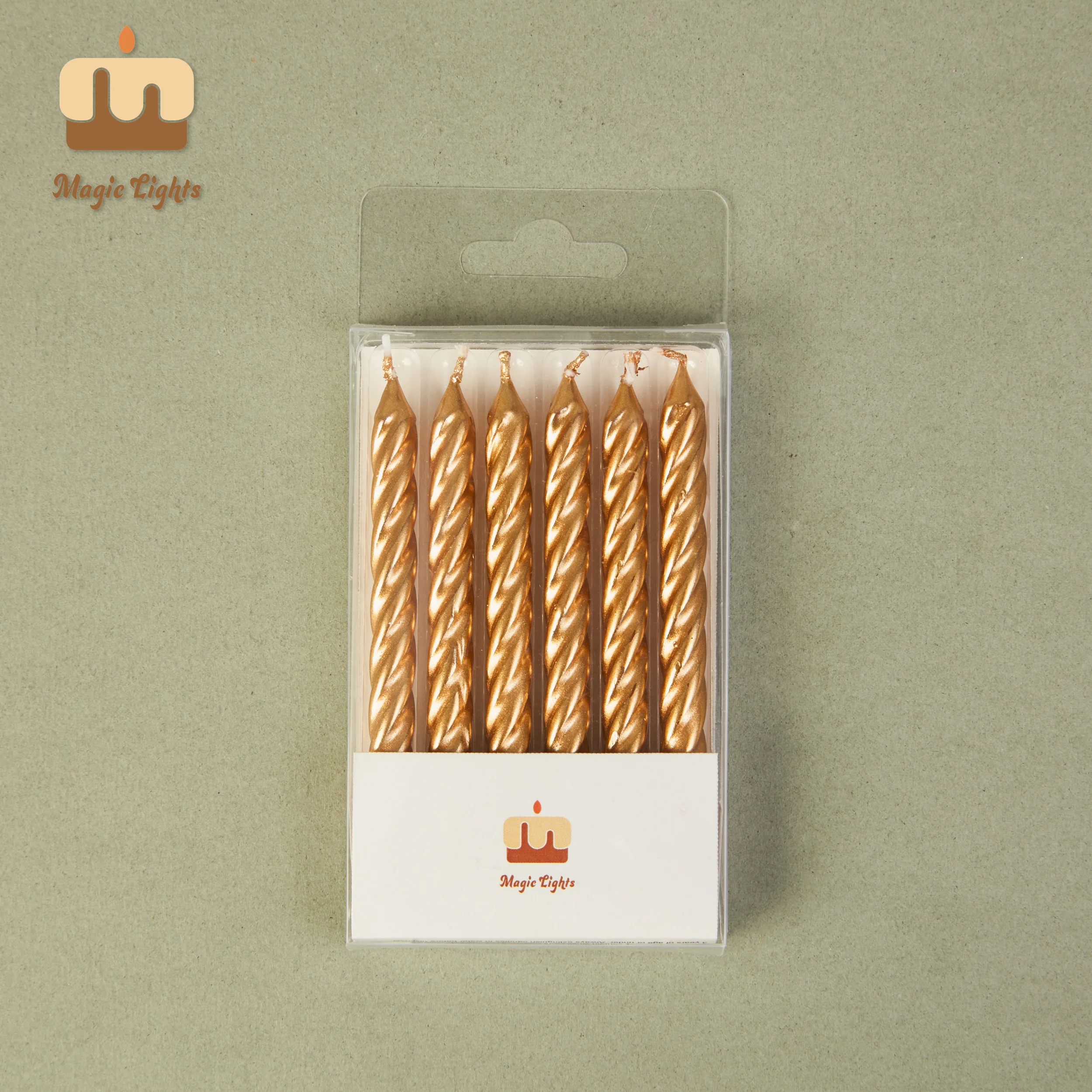 Magic Lights 8cm Gold Gold Spiral Birthday Velas para bolos 1