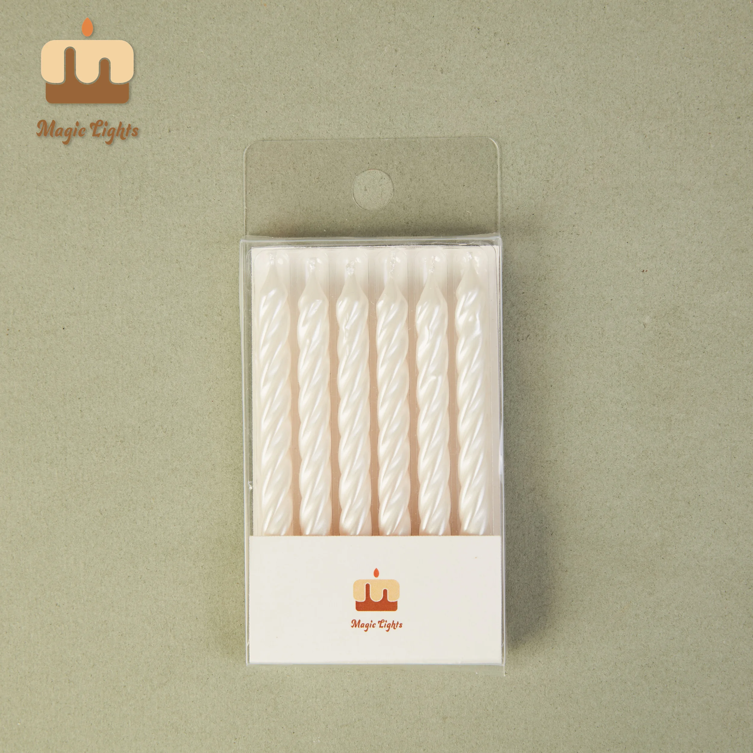 Magic Lights 8cm Pearl White Spiral Candles para bolos de aniversário 1