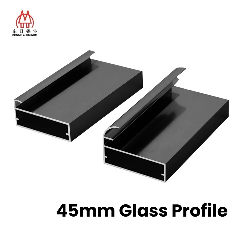 Factory Custom Minimal Anti-Collision Glass door profile 45mm Cabinet Glass Profile 1