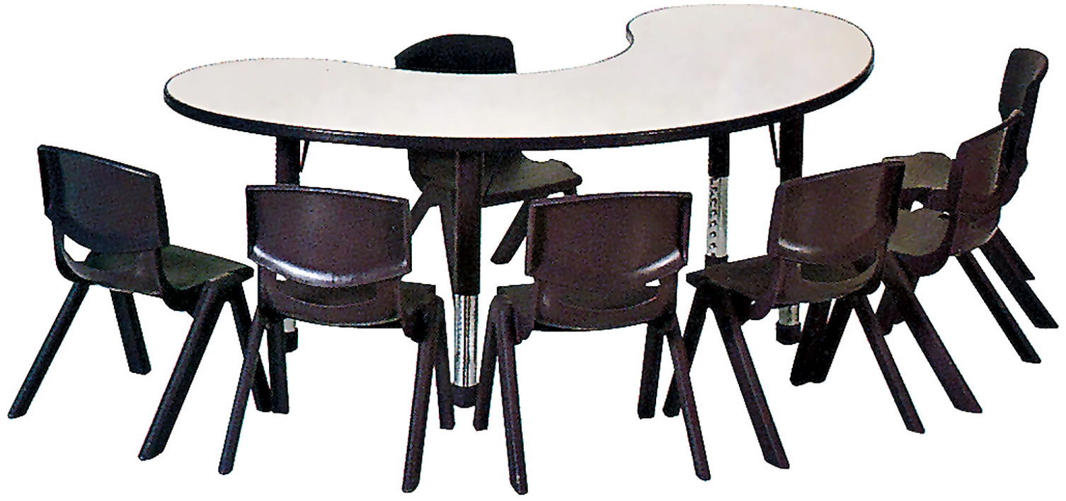 Height Adjustable U Shaped Kids Table and Chair Kindergarten Furniture Dinning Table with Chair 1
