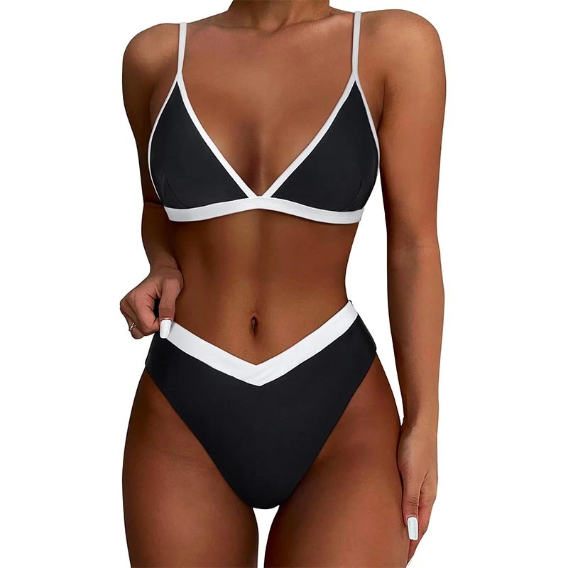 Custom Women Triangle High Waisted 2 Piece Bikini Sets WH-04 1