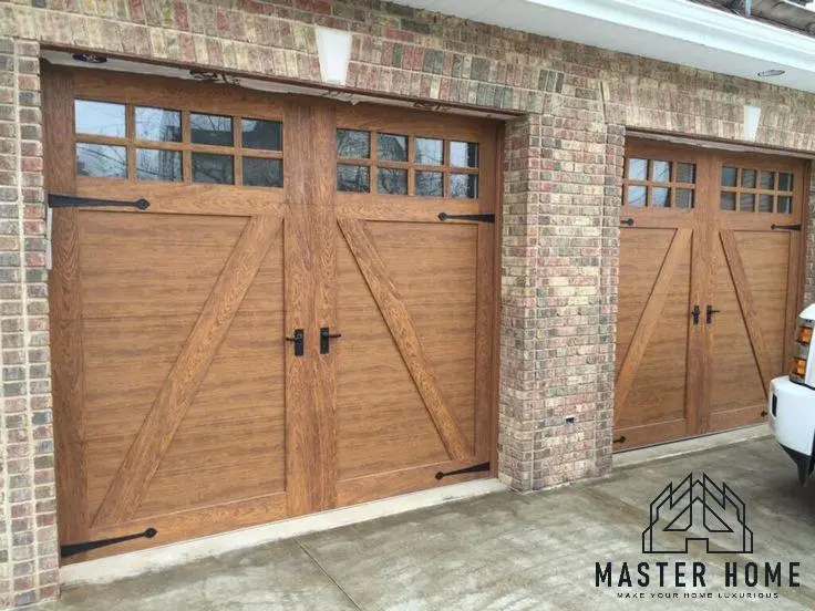 Customizable Designs Classic Rustric Style Garage Door Wood Veneer Glass Panel Smart Automated Folding Villa Garage Doors for Home 1