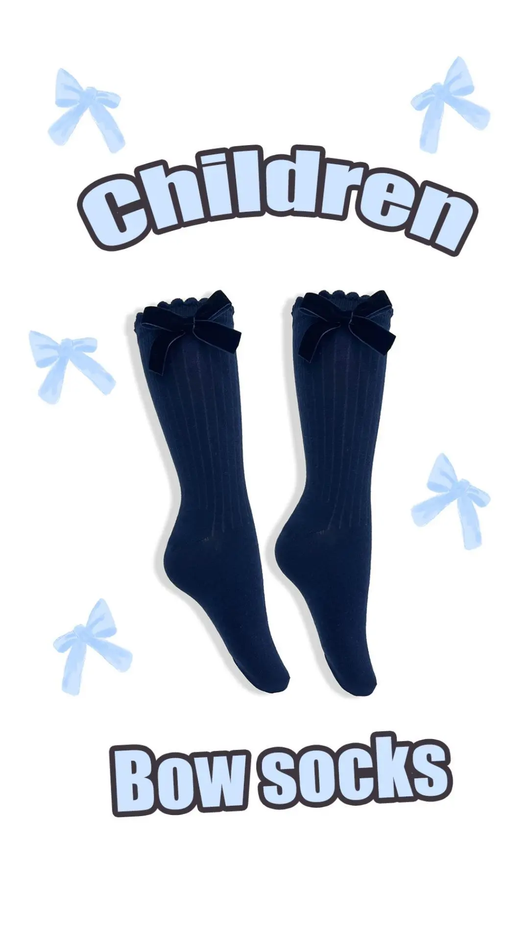 Custom Children Bow Socks - Personalized Kids Socks for Summer Spring Wear HYC-062 1