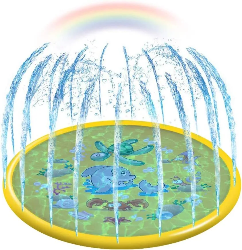 Tappetino per irrigazione a getto d&39;acqua in PVC, tappetino per irrigazione gonfiabile per cortile, gioco per piscina 1