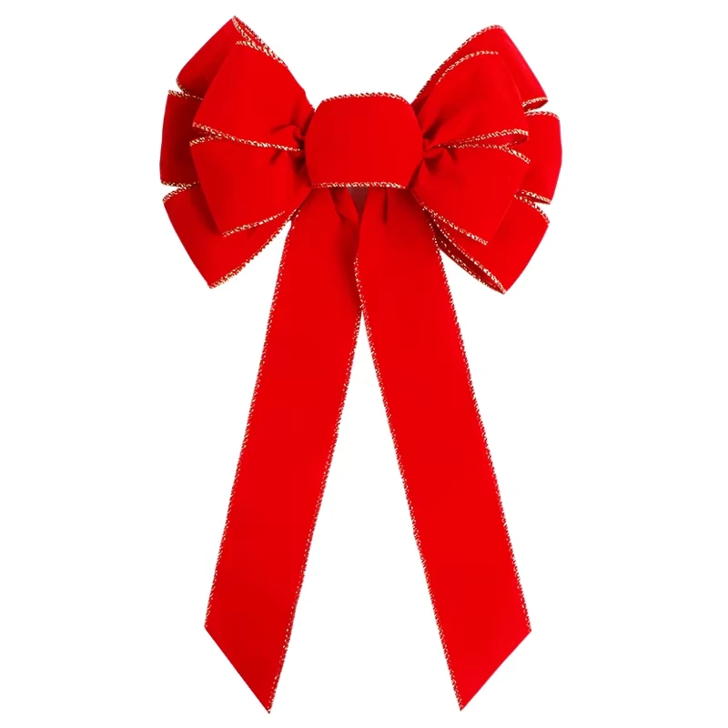 MSD Customization Red Velvet Christmas Ribbon Bow  for Christmas  Decoration and Holiday Decoration 1