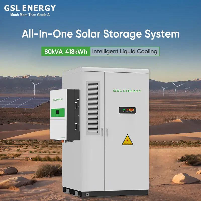 GSL-BESS-418K: 80kVA 418kWh All-in-One Liquid-Cooled Battery Energy Storage System | UL1973, UL9540A, IEC62619 Certified 1