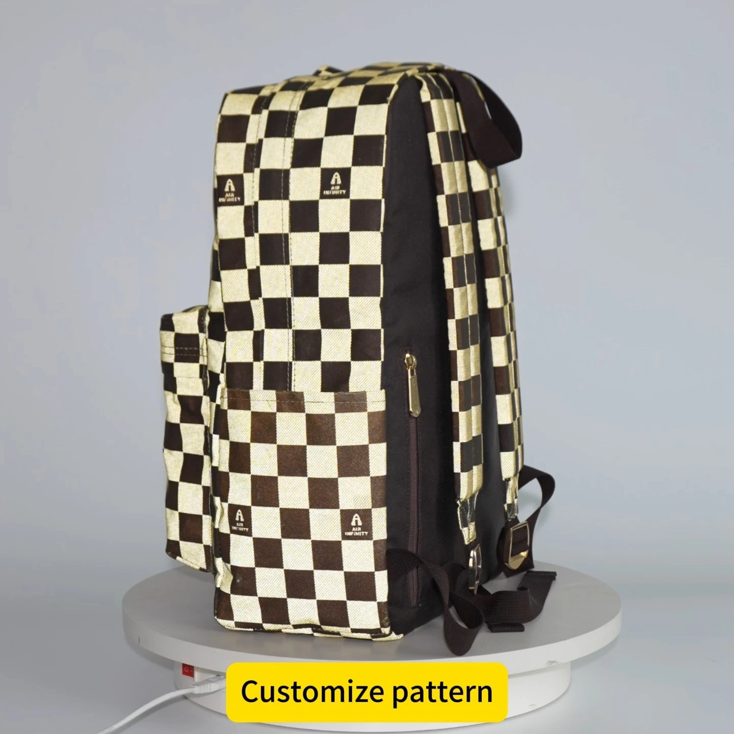 Reflective fashion backpack checker office computer bag laptop backpacks 1